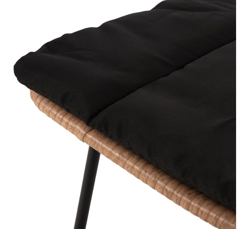 ΚΑΡΕΚΛΑ ΕΞ.ΧΩΡΟΥ ALLEGRA HM5454.11 ΜΕΤΑΛΛΟ&ΜΑΞΙΛΑΡΙ ΜΑΥΡΟ-ΜΠΕΖ WICKER 50,5x49,5x88Υεκ