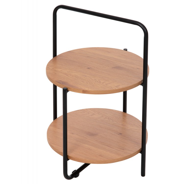 ΒΟΗΘΗΤΙΚΟ ΤΡΑΠΕΖΙ SYLO HM9618.01 MDF ΣΕ ΦΥΣΙΚΟ-ΜΑΥΡΟ ΜΕΤΑΛΛΟ Φ44x66Υεκ.