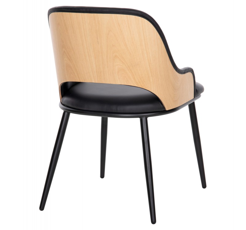 ΚΑΡΕΚΛΑ DELF HM9617.01 PU ΜΑΥΡΟ-ΜΑΥΡΑ ΜΕΤΑΛ. ΠΟΔΙΑ-ΞΥΛΙΝΗ ΠΛΑΤΗ ΦΥΣΙΚΟ 48x55x76Υεκ.