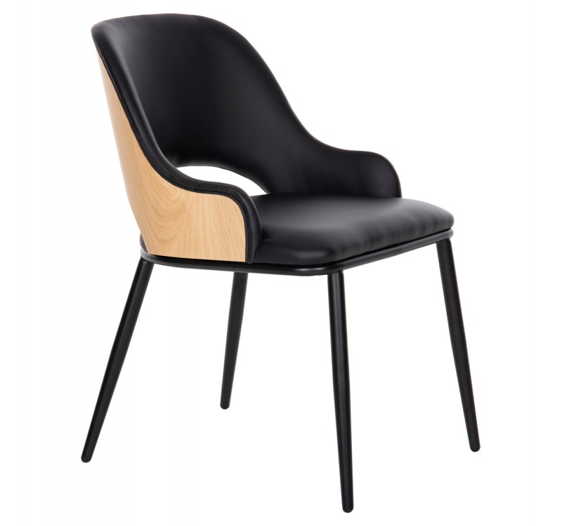 ΚΑΡΕΚΛΑ DELF HM9617.01 PU ΜΑΥΡΟ-ΜΑΥΡΑ ΜΕΤΑΛ. ΠΟΔΙΑ-ΞΥΛΙΝΗ ΠΛΑΤΗ ΦΥΣΙΚΟ 48x55x76Υεκ.