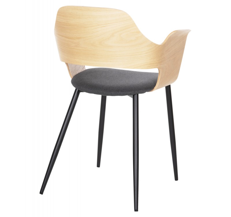 ΚΑΡΕΚΛΑ VELP HM9616.02 ΞΥΛΟ ΣΕ ΦΥΣΙΚΟ-ΓΚΡΙ ΥΦΑΣΜΑ-ΜΑΥΡΑ ΜΕΤΑΛ. ΠΟΔΙΑ 55,5x50x79Υεκ.