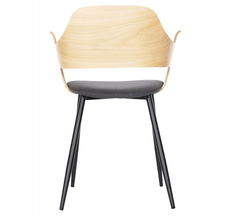 ΚΑΡΕΚΛΑ VELP HM9616.02 ΞΥΛΟ ΣΕ ΦΥΣΙΚΟ-ΓΚΡΙ ΥΦΑΣΜΑ-ΜΑΥΡΑ ΜΕΤΑΛ. ΠΟΔΙΑ 55,5x50x79Υεκ.