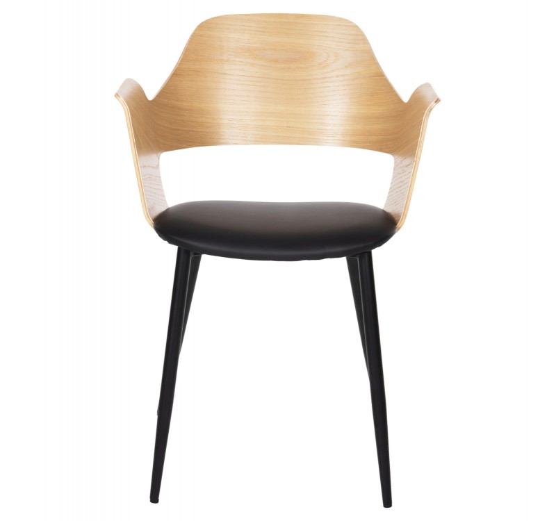 ΚΑΡΕΚΛΑ VELP HM9616.01 ΞΥΛΟ ΣΕ ΦΥΣΙΚΟ-ΜΑΥΡΟ PU-ΜΑΥΡΑ ΜΕΤΑΛ. ΠΟΔΙΑ 55,5x50x79Υεκ.