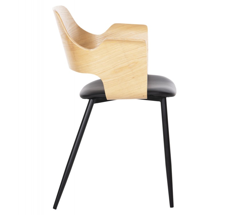 ΚΑΡΕΚΛΑ VELP HM9616.01 ΞΥΛΟ ΣΕ ΦΥΣΙΚΟ-ΜΑΥΡΟ PU-ΜΑΥΡΑ ΜΕΤΑΛ. ΠΟΔΙΑ 55,5x50x79Υεκ.