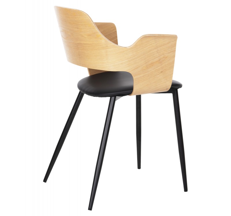 ΚΑΡΕΚΛΑ VELP HM9616.01 ΞΥΛΟ ΣΕ ΦΥΣΙΚΟ-ΜΑΥΡΟ PU-ΜΑΥΡΑ ΜΕΤΑΛ. ΠΟΔΙΑ 55,5x50x79Υεκ.