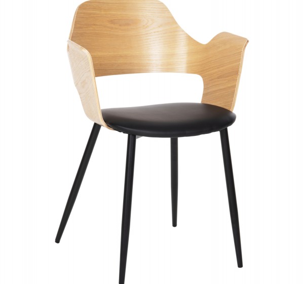 ΚΑΡΕΚΛΑ VELP HM9616.01 ΞΥΛΟ ΣΕ ΦΥΣΙΚΟ-ΜΑΥΡΟ PU-ΜΑΥΡΑ ΜΕΤΑΛ. ΠΟΔΙΑ 55,5x50x79Υεκ.