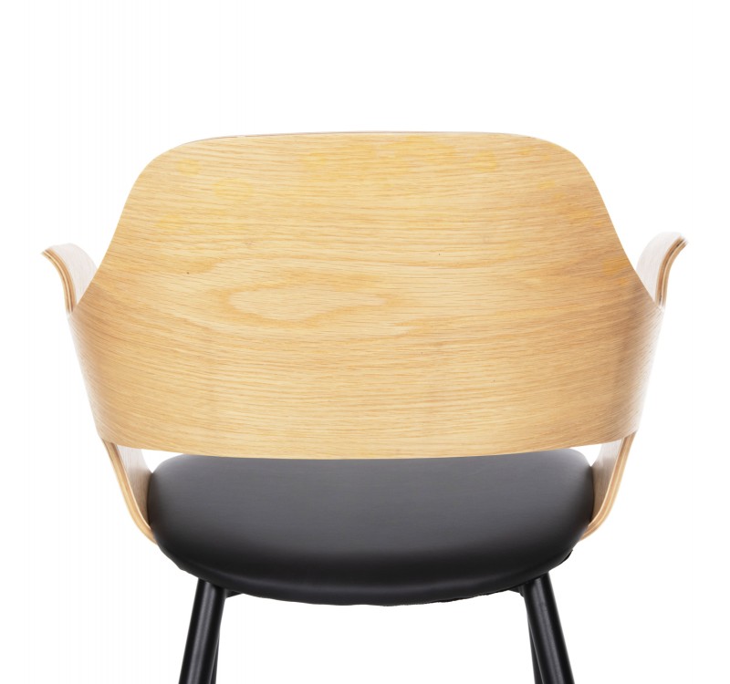 ΚΑΡΕΚΛΑ VELP HM9616.01 ΞΥΛΟ ΣΕ ΦΥΣΙΚΟ-ΜΑΥΡΟ PU-ΜΑΥΡΑ ΜΕΤΑΛ. ΠΟΔΙΑ 55,5x50x79Υεκ.