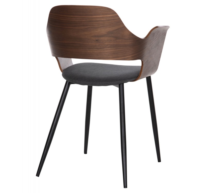 ΚΑΡΕΚΛΑ VELP HM9616.04 ΞΥΛΟ ΣΕ ΚΑΡΥΔΙ-ΓΚΡΙ ΥΦΑΣΜΑ-ΜΑΥΡΑ ΜΕΤΑΛ. ΠΟΔΙΑ 55,5x50x79Υεκ.