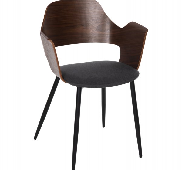 ΚΑΡΕΚΛΑ VELP HM9616.04 ΞΥΛΟ ΣΕ ΚΑΡΥΔΙ-ΓΚΡΙ ΥΦΑΣΜΑ-ΜΑΥΡΑ ΜΕΤΑΛ. ΠΟΔΙΑ 55,5x50x79Υεκ.