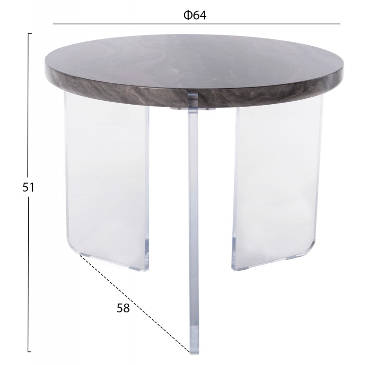 ΤΡΑΠΕΖΙ ΣΑΛΟΝΙΟΥ ACRYCON HM9780.01 MDF ME ΥΔΑΤΟΑΠΩΘΗΤΙΚΗ ΕΠΙΣΤΡΩΣΗ-ΑΚΡΥΛΙΚΑ ΠΟΔΙΑ Φ64x51Yεκ.