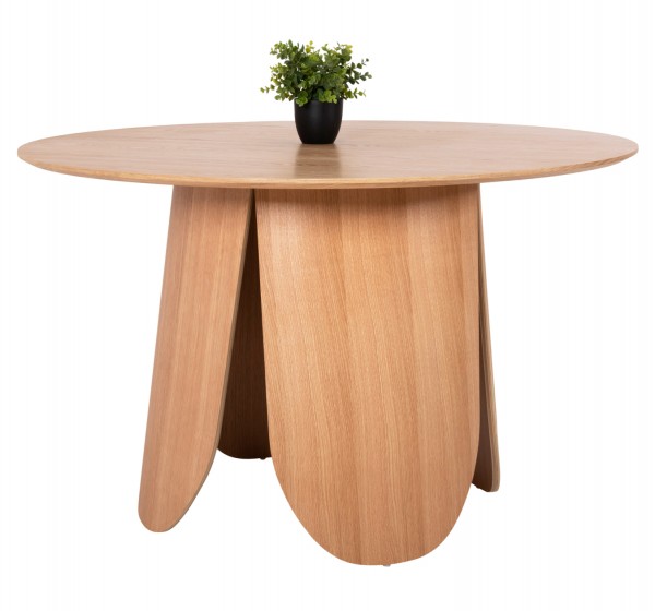 ΤΡΑΠΕΖΙ ΣΤΡΟΓΓΥΛΟ DENTY HM9612.01 MDF ΜΕ ΚΑΠΛΑΜΑ ΔΡΥΟΣ-ΧΡΩΜΑ ΔΡΥΟΣ Φ120x75Υεκ.