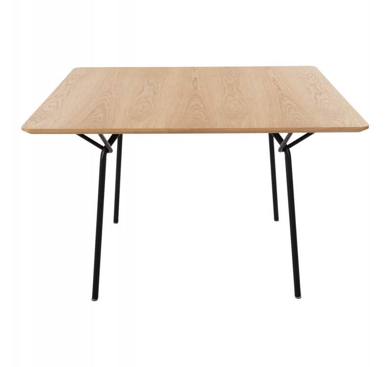 ΤΡΑΠΕΖΙ ΤΡΑΠΕΖΑΡΙΑΣ TRENK HM9614.01 MDF ΜΕ ΚΑΠΛΑΜΑ ΔΡΥΟΣ ΦΥΣΙΚΟ-ΜΑΥΡΟ ΜΕΤΑΛΛΟ 120x120x75Υεκ.