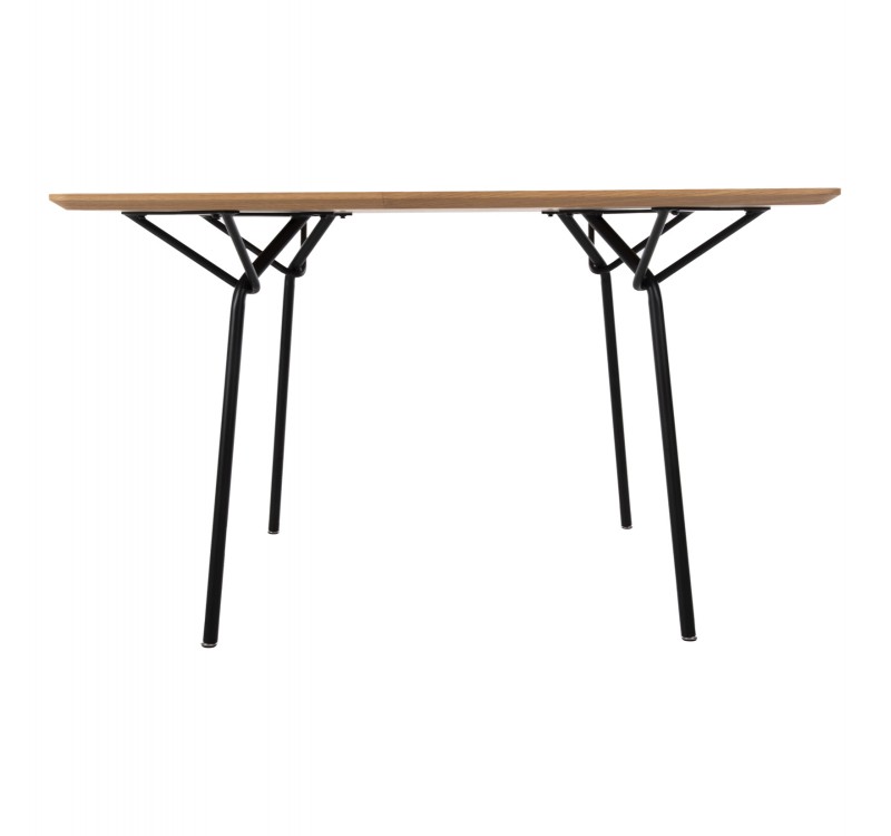 ΤΡΑΠΕΖΙ ΤΡΑΠΕΖΑΡΙΑΣ TRENK HM9614.01 MDF ΜΕ ΚΑΠΛΑΜΑ ΔΡΥΟΣ ΦΥΣΙΚΟ-ΜΑΥΡΟ ΜΕΤΑΛΛΟ 120x120x75Υεκ.