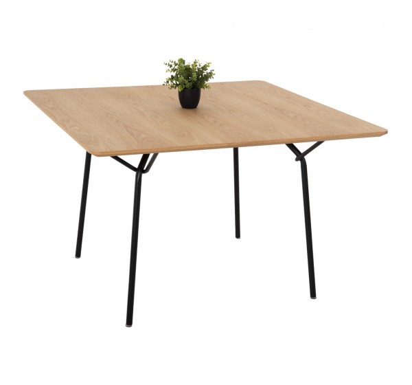 ΤΡΑΠΕΖΙ ΤΡΑΠΕΖΑΡΙΑΣ TRENK HM9614.01 MDF ΜΕ ΚΑΠΛΑΜΑ ΔΡΥΟΣ ΦΥΣΙΚΟ-ΜΑΥΡΟ ΜΕΤΑΛΛΟ 120x120x75Υεκ.