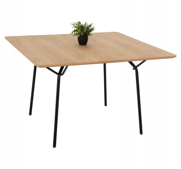 ΤΡΑΠΕΖΙ ΤΡΑΠΕΖΑΡΙΑΣ TRENK HM9614.01 MDF ΜΕ ΚΑΠΛΑΜΑ ΔΡΥΟΣ ΦΥΣΙΚΟ-ΜΑΥΡΟ ΜΕΤΑΛΛΟ 120x120x75Υεκ.