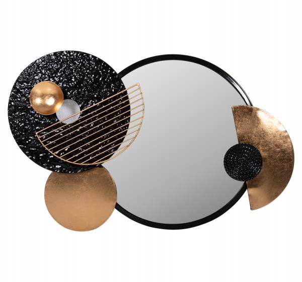 ΚΑΘΡΕΠΤΗΣ ΤΟΙΧΟΥ HM4211 ΜΕΤΑΛΛΟ ΣΕ ΜΑΥΡΟ-ΧΡΥΣΟ 82x8x52Υ εκ.