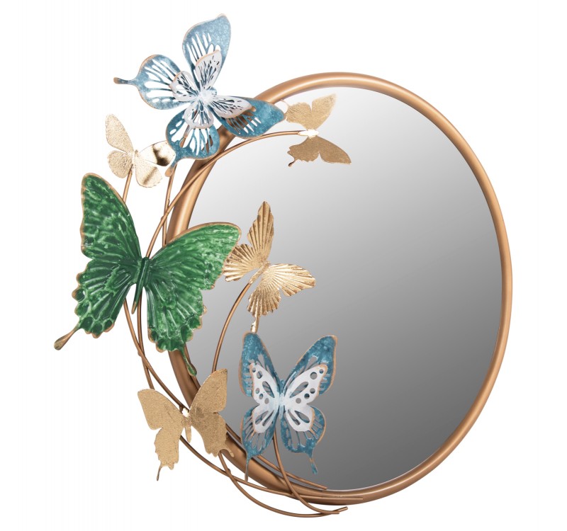 ΚΑΘΡΕΠΤΗΣ ΤΟΙΧΟΥ ΣΤΡΟΓΓΥΛΟΣ ΗΜ4213 ΜΕΤΑΛΛΟ ΣΕ ΧΡΥΣΟ-ΠΡΑΣΙΝΟ-ΜΠΛΕ 62x6,5x56Yεκ.