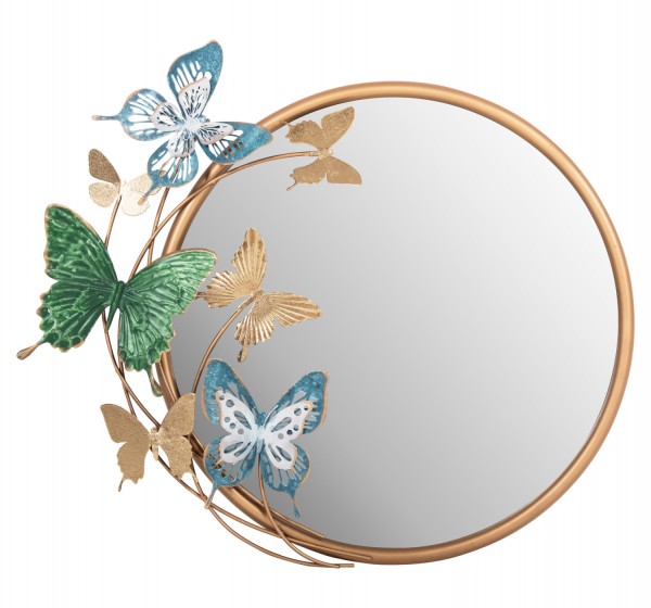 ΚΑΘΡΕΠΤΗΣ ΤΟΙΧΟΥ ΣΤΡΟΓΓΥΛΟΣ ΗΜ4213 ΜΕΤΑΛΛΟ ΣΕ ΧΡΥΣΟ-ΠΡΑΣΙΝΟ-ΜΠΛΕ 62x6,5x56Yεκ.