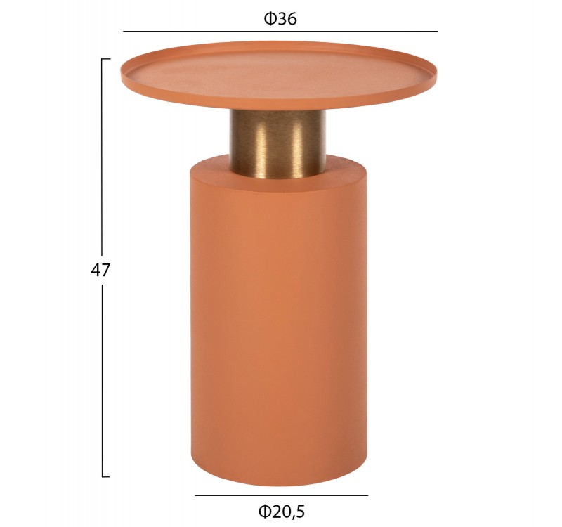 ΒΟΗΘΗΤΙΚΟ ΤΡΑΠΕΖΑΚΙ PUNJAB HM4239.08 ΜΕΤΑΛΛΟ ΣΕ ΠΟΡΤΟΚΑΛΙ-ΧΡΥΣΟΧΑΛΚΙΝΟ Φ36x47Υεκ.