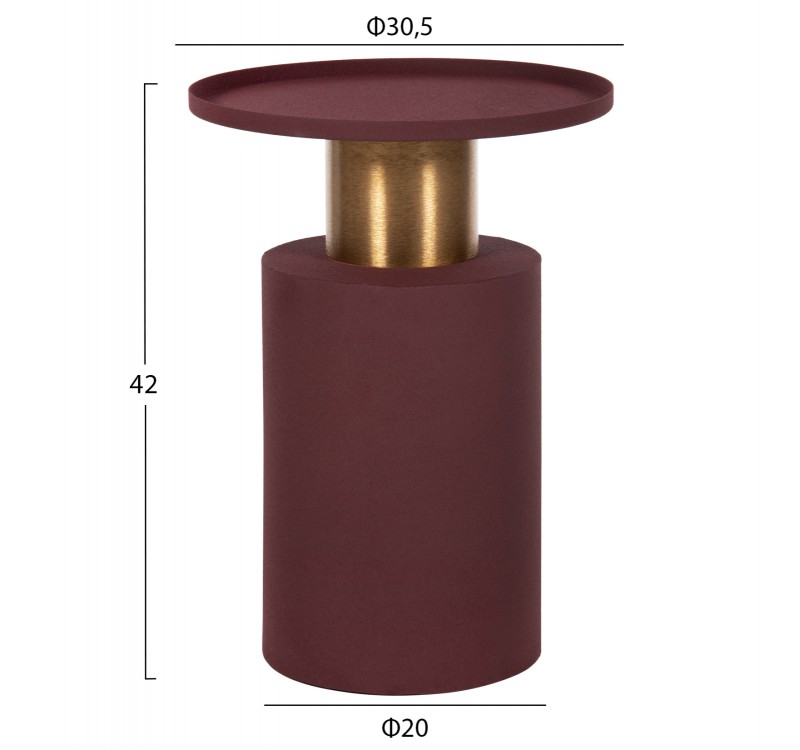 ΒΟΗΘΗΤΙΚΟ ΤΡΑΠΕΖΑΚΙ PUNJAB HM4240.06 ΜΕΤΑΛΛΟ ΣΕ ΚΕΡΑΜΙΔΙ-ΧΡΥΣΟΧΑΛΚΙΝΟ Φ30,5x42Υεκ.