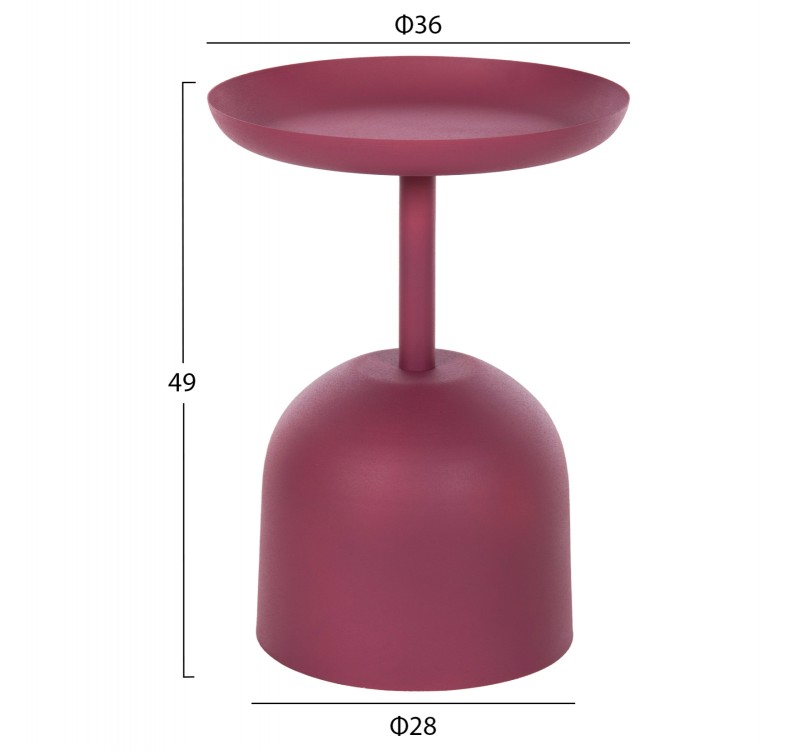 ΤΡΑΠΕΖΙ ΒΟΗΘΗΤΙΚΟ ΣΤΡΟΓΓΥΛΟ DELBEL HM4262.06 ΜΕΤΑΛΛΟ ΣΕ ΡΟΖ Φ36x49Υ εκ.