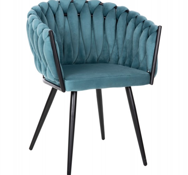 ΠΟΛΥΘΡΟΝΑΚΙ LUANDA HM8741.05 ΤΙΡΚΟΥΑΖ ΒΕΛΟΥΔΟ-ΜΑΥΡΑ ΜΕΤΑΛΛΙΚΑ ΠΟΔΙΑ 62x54x79Υεκ.