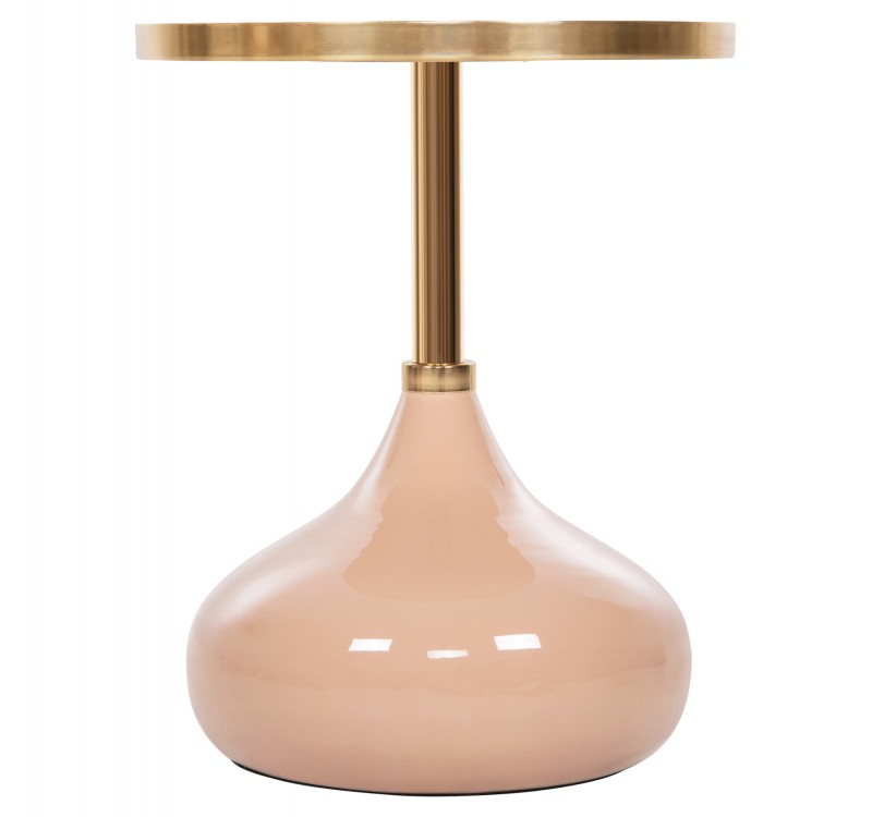 ΤΡΑΠΕΖΙ ΒΟΗΘΗΤΙΚΟ ΣΤΡΟΓΓΥΛΟ UTRI HM4384.10 ΜΕΤΑΛΛΟ ΣΕ ΣΟΜΟΝ-ΜΠΕΖ Φ35,5x44,5Υ εκ.