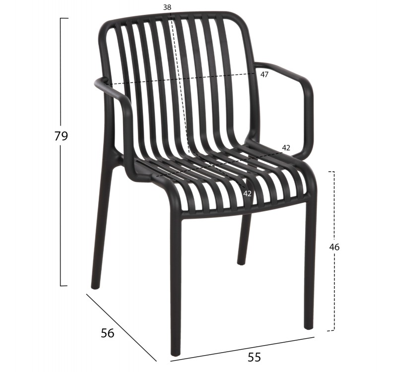 ΠΟΛΥΘΡΟΝΑ ΕΞΩΤ.ΧΩΡΟΥ CONVEE HM6105.02 ΜΑΥΡΟ ΠΟΛΥΠΡΟΠΥΛΕΝΙΟ 55x56x79Yεκ.