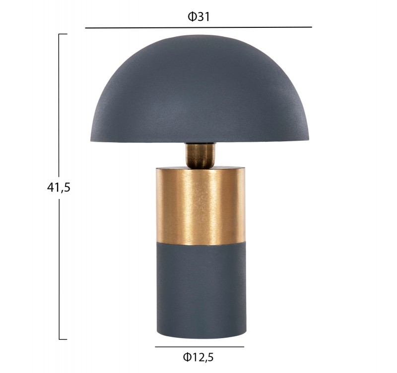 ΕΠΙΤΡΑΠΕΖΙΟ ΦΩΤΙΣΤΙΚΟ PUNE HM4253.05 ΜΕΤΑΛΛΟ ΣΕ ΜΠΛΕ ΑΝΘΡΑΚΙ-ΧΡΥΣΟ Φ31x41,5Υ εκ.