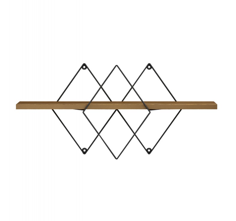 ΕΠΙΤΟΙΧΙΟ ΡΑΦΙ CHANTRIA HM8934.11 ΜΕΛΑΜΙΝΗ ΣΕ ΟΑΚ ΧΡΩΜΑ-ΜΕΤΑΛΛΟ ΜΑΥΡΟ 60x14x36Υεκ.