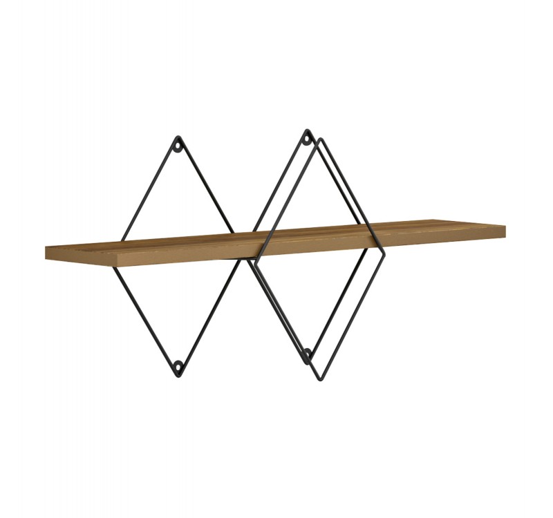 ΕΠΙΤΟΙΧΙΟ ΡΑΦΙ CHANTRIA HM8934.11 ΜΕΛΑΜΙΝΗ ΣΕ ΟΑΚ ΧΡΩΜΑ-ΜΕΤΑΛΛΟ ΜΑΥΡΟ 60x14x36Υεκ.