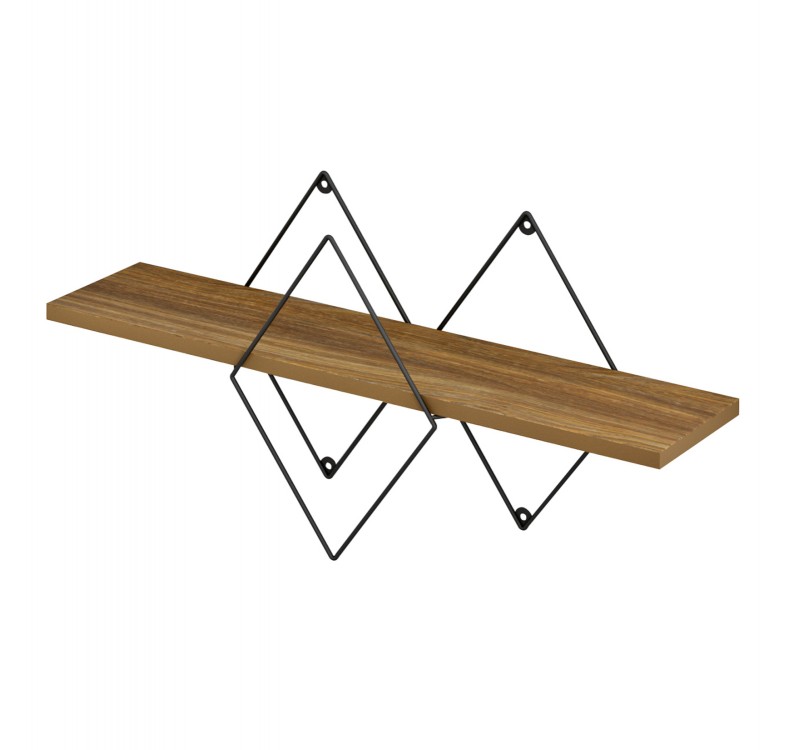 ΕΠΙΤΟΙΧΙΟ ΡΑΦΙ CHANTRIA HM8934.11 ΜΕΛΑΜΙΝΗ ΣΕ ΟΑΚ ΧΡΩΜΑ-ΜΕΤΑΛΛΟ ΜΑΥΡΟ 60x14x36Υεκ.