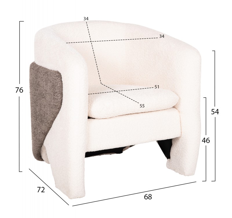 ΠΟΛΥΘΡΟΝΑ DOPER HM9590.06 ΜΠΟΥΚΛΕ ΥΦΑΣΜΑ ΛΕΥΚΟ-ΓΚΡΙ 68x72x76Υ εκ.
