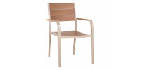 ΠΟΛΥΘΡΟΝΑ ΑΛΟΥΜΙΝΙΟΥ SAGA HM5127.04 ΣΑΜΠΑΝΙ ΜΕ POLYWOOD 55x52x86Yεκ.