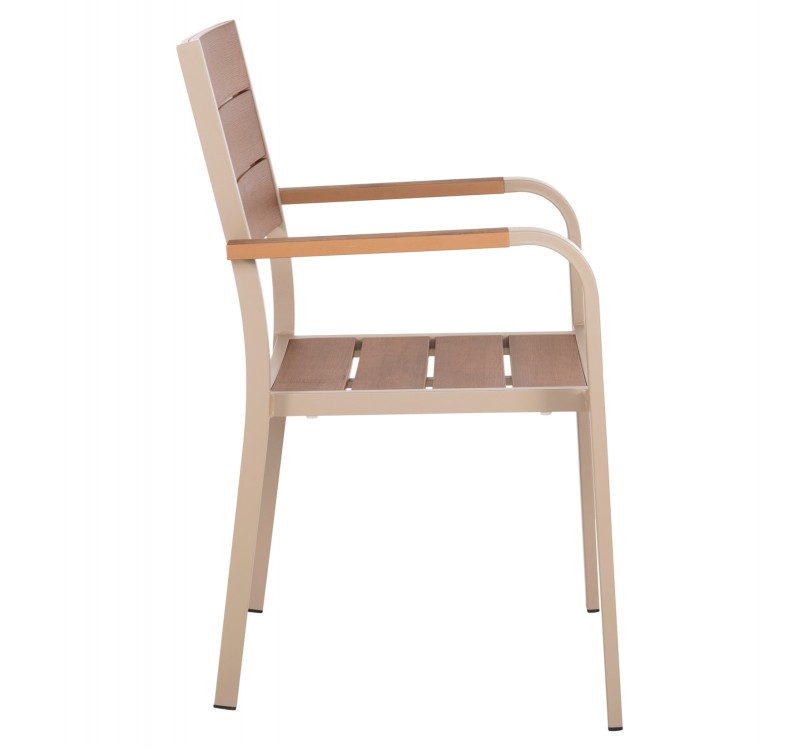 ΠΟΛΥΘΡΟΝΑ ΑΛΟΥΜΙΝΙΟΥ SAGA HM5127.04 ΣΑΜΠΑΝΙ ΜΕ POLYWOOD 55x52x86Yεκ.