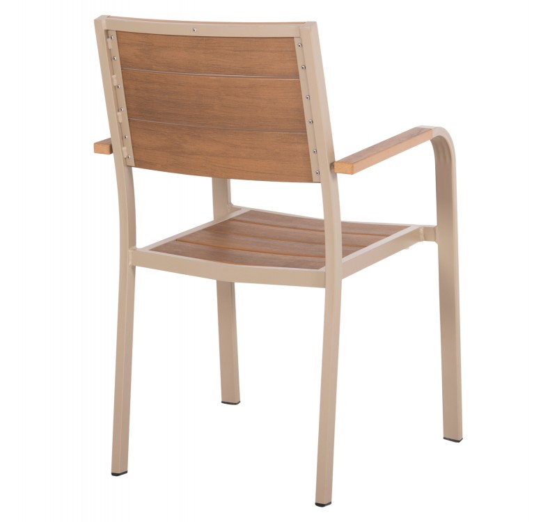 ΠΟΛΥΘΡΟΝΑ ΑΛΟΥΜΙΝΙΟΥ SAGA HM5127.04 ΣΑΜΠΑΝΙ ΜΕ POLYWOOD 55x52x86Yεκ.