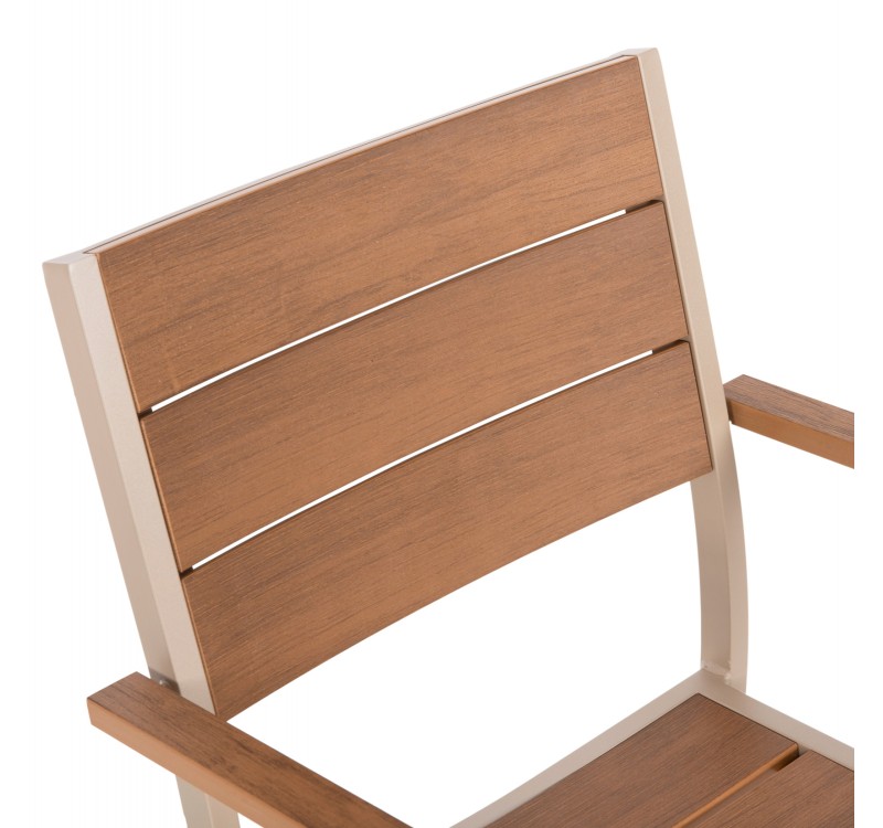 ΠΟΛΥΘΡΟΝΑ ΑΛΟΥΜΙΝΙΟΥ SAGA HM5127.04 ΣΑΜΠΑΝΙ ΜΕ POLYWOOD 55x52x86Yεκ.