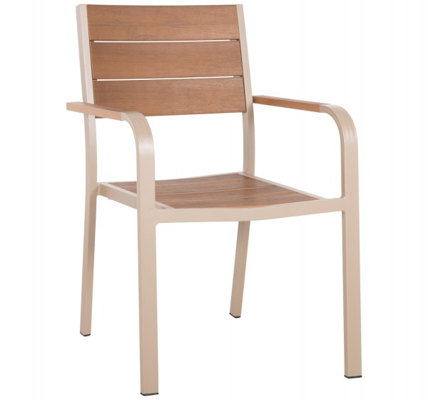 ΠΟΛΥΘΡΟΝΑ ΑΛΟΥΜΙΝΙΟΥ SAGA HM5127.04 ΣΑΜΠΑΝΙ ΜΕ POLYWOOD 55x52x86Yεκ.