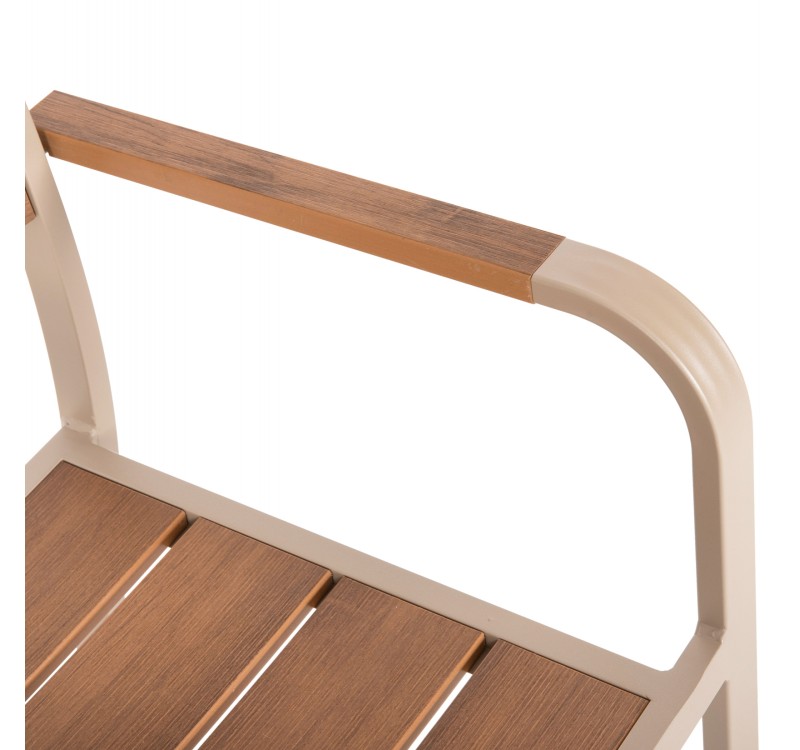 ΠΟΛΥΘΡΟΝΑ ΑΛΟΥΜΙΝΙΟΥ SAGA HM5127.04 ΣΑΜΠΑΝΙ ΜΕ POLYWOOD 55x52x86Yεκ.