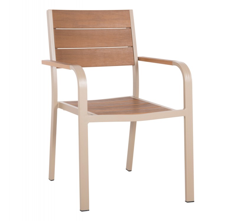 ΠΟΛΥΘΡΟΝΑ ΑΛΟΥΜΙΝΙΟΥ SAGA HM5127.04 ΣΑΜΠΑΝΙ ΜΕ POLYWOOD 55x52x86Yεκ.