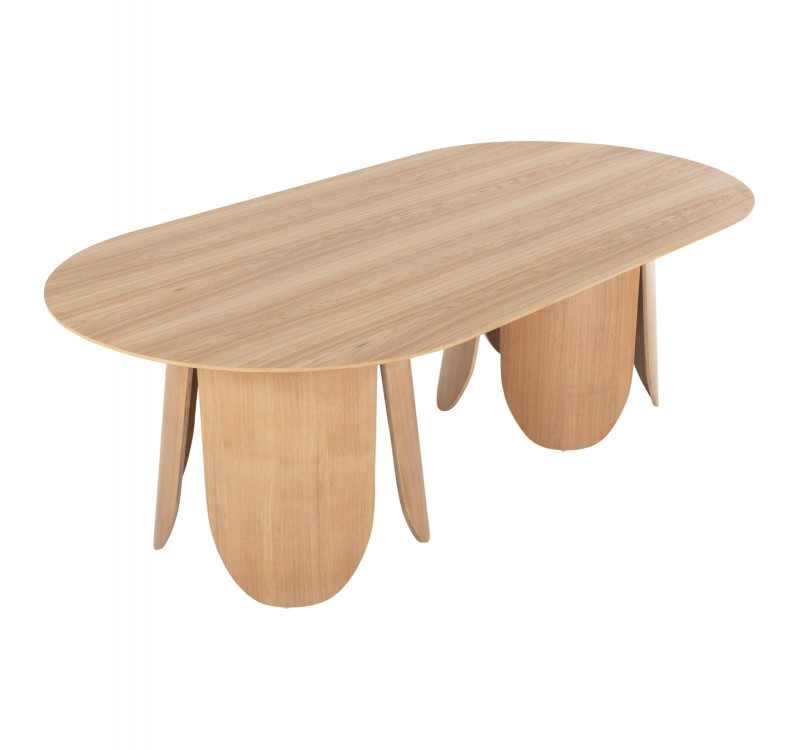 ΤΡΑΠΕΖΙ ΟΒΑΛ DENTY HM9611.01 MDF ΜΕ ΚΑΠΛΑΜΑ ΔΡΥΟΣ-ΦΥΣΙΚΟ ΟΑΚ 240x120x75Υεκ.