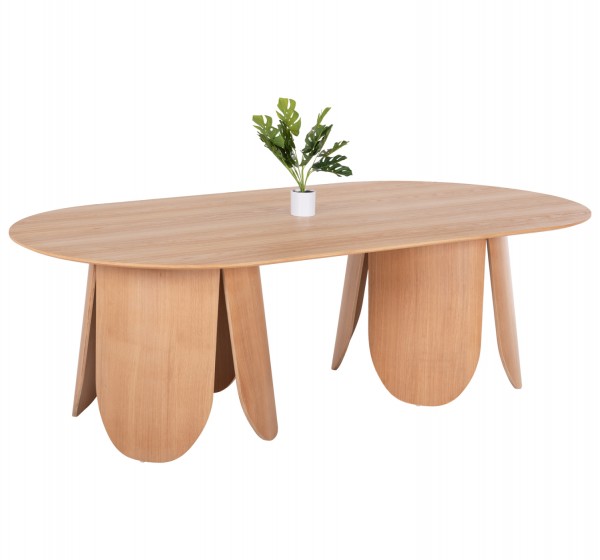 ΤΡΑΠΕΖΙ ΟΒΑΛ DENTY HM9611.01 MDF ΜΕ ΚΑΠΛΑΜΑ ΔΡΥΟΣ-ΦΥΣΙΚΟ ΟΑΚ 240x120x75Υεκ.