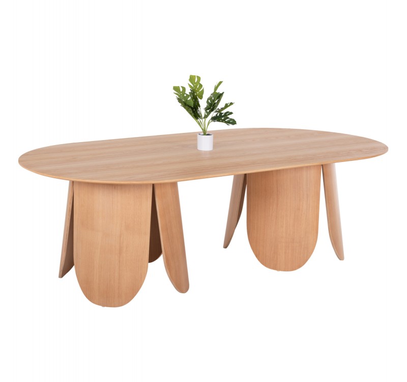 ΤΡΑΠΕΖΙ ΟΒΑΛ DENTY HM9611.01 MDF ΜΕ ΚΑΠΛΑΜΑ ΔΡΥΟΣ-ΦΥΣΙΚΟ ΟΑΚ 240x120x75Υεκ.