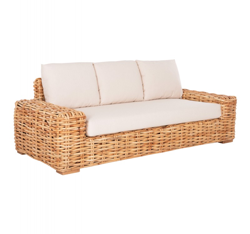 ΚΑΝΑΠΕΣ ΤΡΙΘΕΣΙΟΣ ΕΞ.ΧΩΡΟΥ TROPEL HM9808 ΞΥΛΟ MANGO-RATTAN ΦΥΣΙΚΟ-ΛΕΥΚΑ ΜΑΞΙΛΑΡΙΑ 216x88x85Υεκ