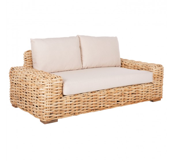 ΚΑΝΑΠΕΣ 2-ΘΕΣΙΟΣ TROPEL HM9809 ΞΥΛΟ MANGO-RATTAN ΦΥΣΙΚΟ-ΛΕΥΚΑ ΜΑΞΙΛΑΡΙΑ 192x88x70-85Υεκ.