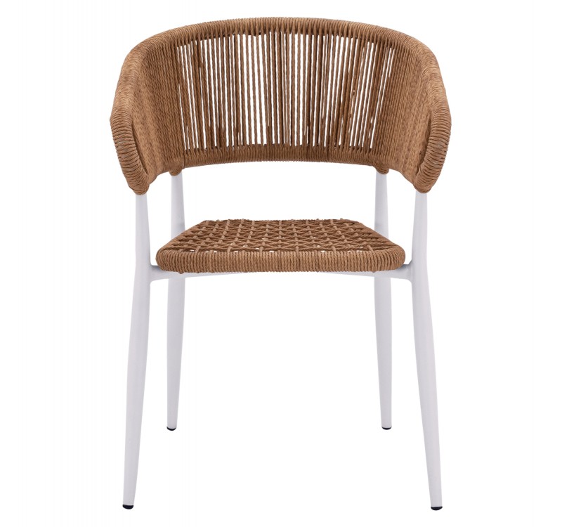 ΠΟΛΥΘΡΟΝΑ ΑΛΟΥΜΙΝΙΟΥ EULO HM5783.12 ΛΕΥΚΗ-ΣΥΝΘΕΤΙΚΟ RATTAN ΜΠΕΖ 55,5x63,5x78Υεκ.