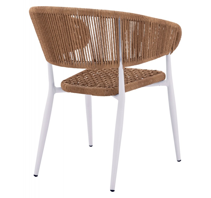 ΠΟΛΥΘΡΟΝΑ ΑΛΟΥΜΙΝΙΟΥ EULO HM5783.12 ΛΕΥΚΗ-ΣΥΝΘΕΤΙΚΟ RATTAN ΜΠΕΖ 55,5x63,5x78Υεκ.