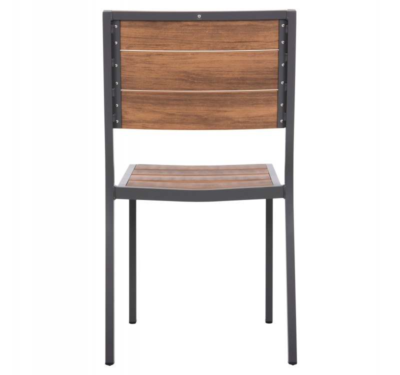 ΚΑΡΕΚΛΑ ΑΛΟΥΜΙΝΙΟΥ SAGA HM6063.02 ΣΚΟΥΡΟ ΓΚΡΙ ΜΕ POLYWOOD 46x52x86Υεκ.