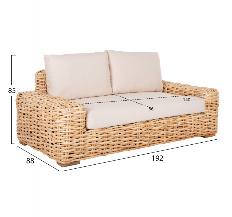 ΣΕΤ ΣΑΛΟΝΙ 4ΤΜΧ TROPEL HM11940 ΦΥΣΙΚΟ RATTAN-2ΘΕΣΙΟΣ ΚΑΝΑΠΕΣ-2 ΠΟΛΥΘΡΟΝΕΣ-ΤΡΑΠΕΖΙ