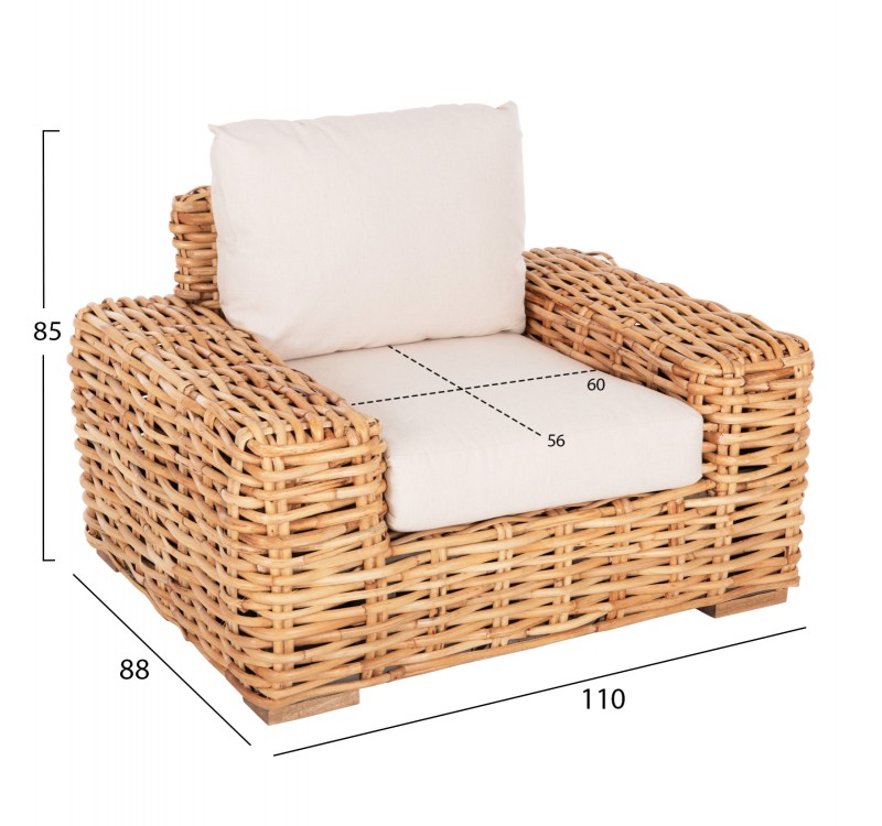 ΣΕΤ ΣΑΛΟΝΙ 4ΤΜΧ TROPEL HM11940 ΦΥΣΙΚΟ RATTAN-2ΘΕΣΙΟΣ ΚΑΝΑΠΕΣ-2 ΠΟΛΥΘΡΟΝΕΣ-ΤΡΑΠΕΖΙ